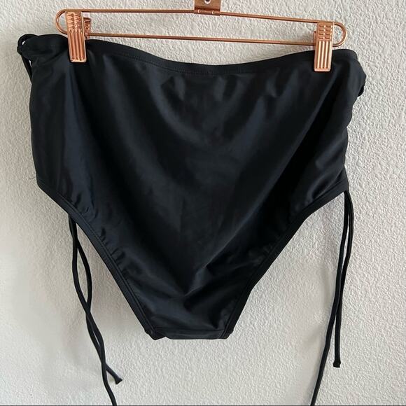 NWT Xhilaration Side Tie Black High Waist Bikini Bottoms Swim Separates 16W - Picture 5 of 8